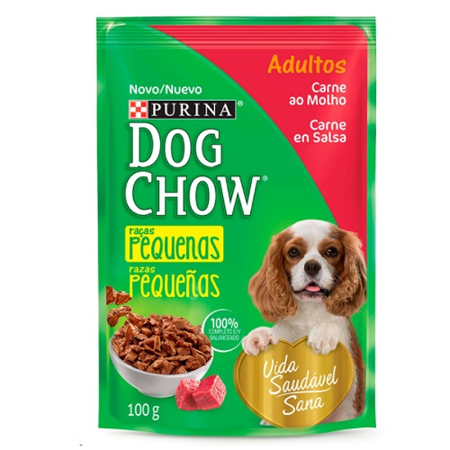 Ração Dog Chow Carne Ao Molho Sachê 100g