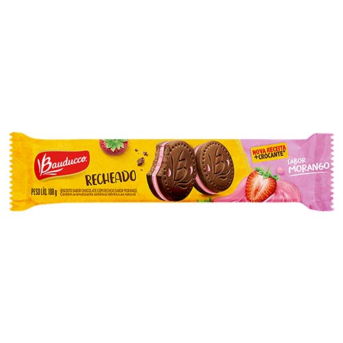 Biscoito Recheado Bauducco Gulosos Morango 108g