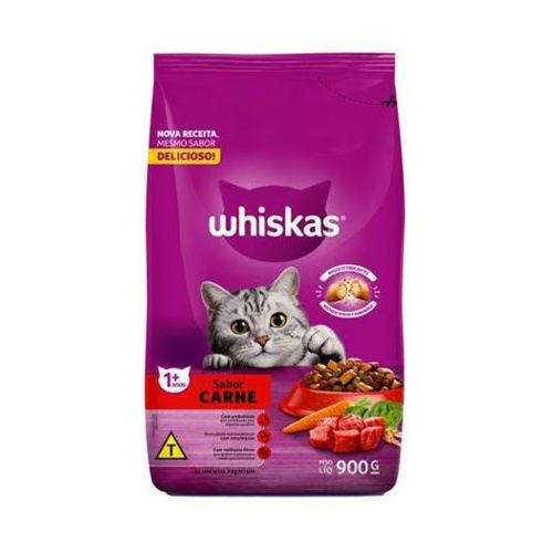 Ração Whiskas Gatos Adultos Carne 900g