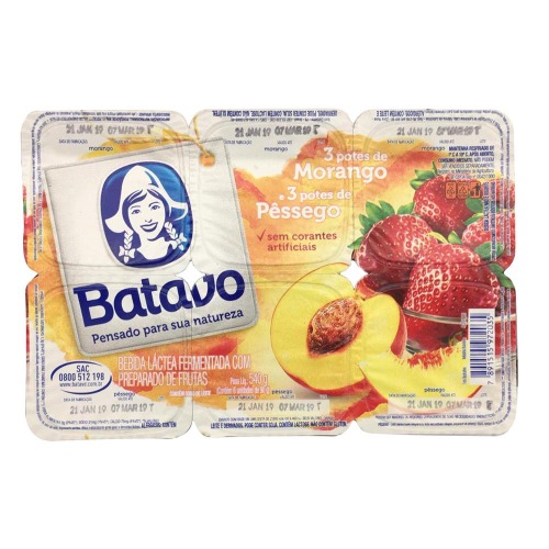 Bebida Láctea Polpa Batavo Morango/pêssego 510g